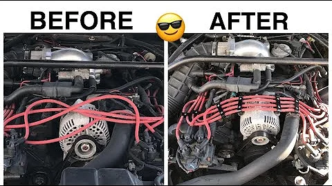 BEST SPARK PLUG WIRE SEPARATORS - Fixin messy Wires with Spark Plug Wire Looms. Big Improvement!