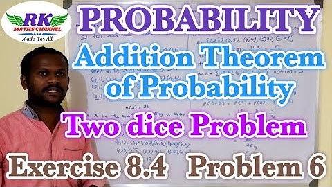 TN 10th Maths|Probability|Addition Theorem of Probability|Exercise 8.4|Problem 6|in tamil