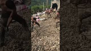 Hardworking railroad workers