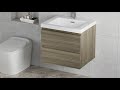 Allreno 24-inch Wall Mounted Bathroom Vanity Cabinet Set, Single Sink, Ash Gray with White Stone Top
