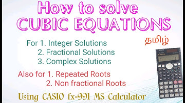 How to Solve CUBIC EQUATIONS-Using CASIO fx-991 MS Calculator....