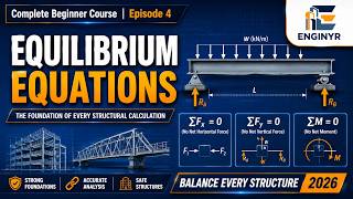 Equilibrium Equations Explained | ΣFx ΣFy ΣM | Structural Engineering Course | Episode 4 (2026)