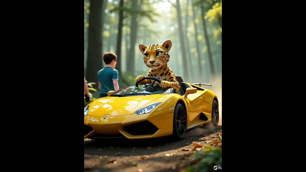 A Leopard Driving a Lamborghini Through the Jungle?! 🐆🏎️🌴