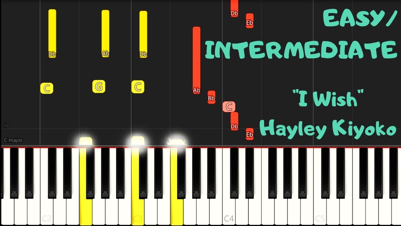 "I Wish" by Hayley Kiyoko - EASY/INTERMEDIATE Piano Tutorial - YouTube