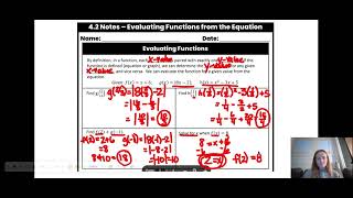 Chapter 2b 2 Notes   Evaluating Functions from the Equation