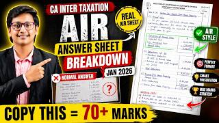 CA Inter Taxation AIR Answer Sheet Breakdown 🔥 | Copy Writing Style & Score 70+