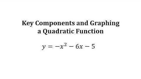 Determine Key Components and Graph a Quadratic Function  y=-x^2-6x-5