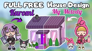 Full Free Kuromi VS My Melody House Design🩷💜Toca Boca House Ideas |House Design/Toca Life World