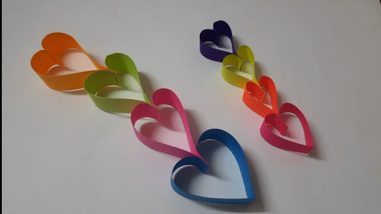 ДИЗАЙН ЦЕПОЧКИ ИЗ БУМАЖНЫХ СЕРДЕЧЕК С ЛЮБОВЬЮ ❤️ ЧТО СДЕЛАТЬ ИЗ БУМАГИ | ПРОСТАЯ ИДЕЯ ДЛЯ ПОДДЕЛО...