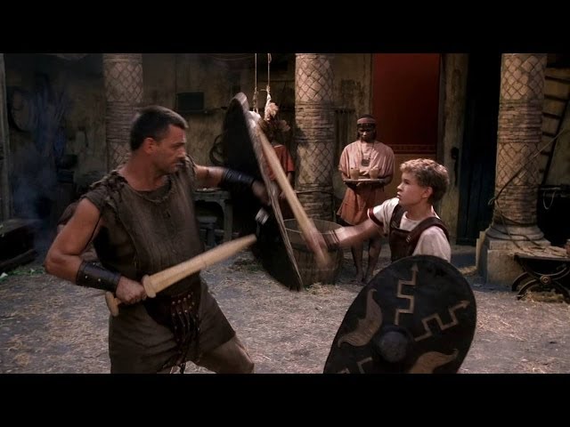 Rome Pullo teaching Octavian to fight HD class=
