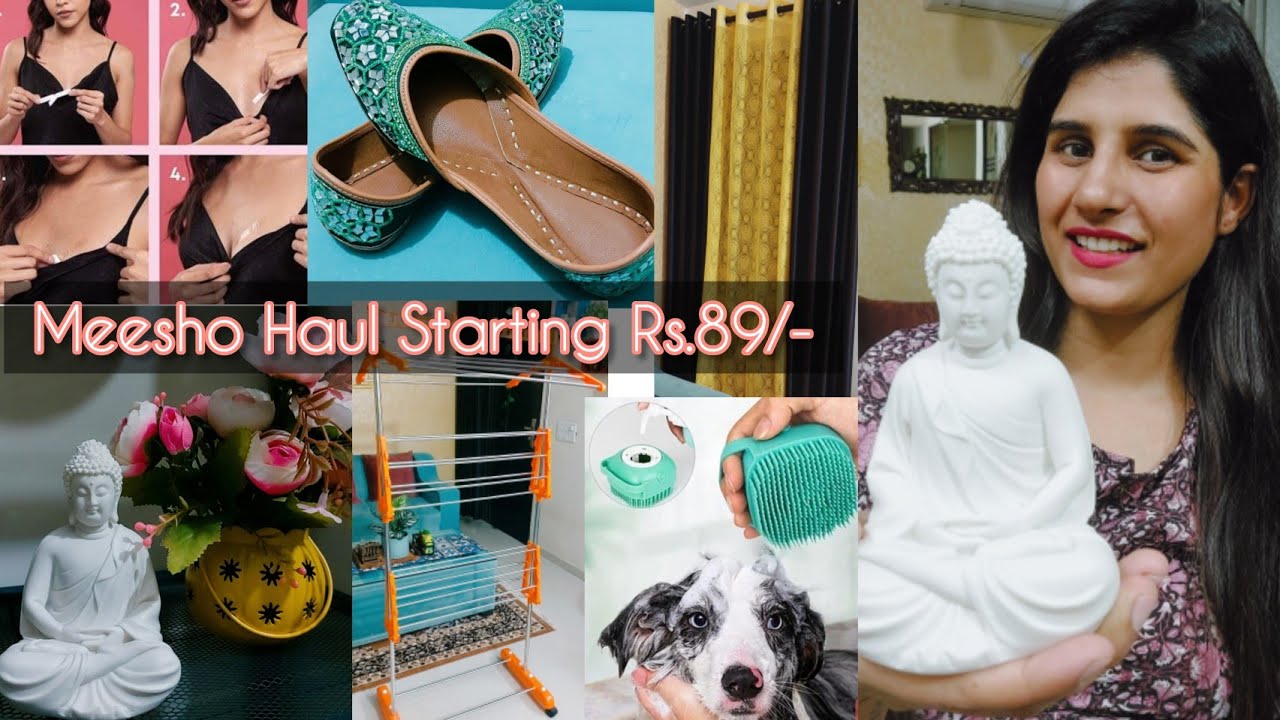 Meesho Haul Starting Rs.89 Buddha statue,Jutti,Pet Bath Brush