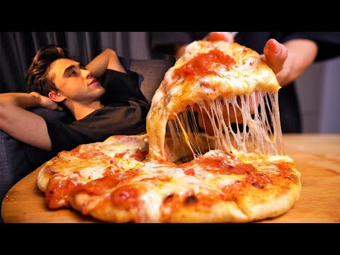 ASMR MUKBANG EXTRA CHEESY PEPPERONI PIZZA | COOKING & EATING SOUNDS | McBang ASMR