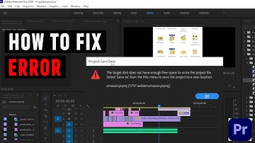 How to fix project save error in Premiere Pro | this target disk does not have enough free space ..
