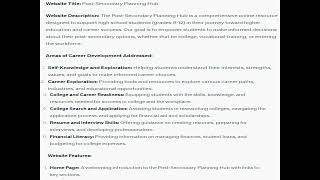 Full Develop a mock website for Post Secondary Planning Resource ASCA Model Developing a Comprehensive Update