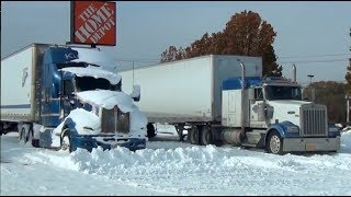 100's of Trucks  Stuck and Stranded in Snow Storm