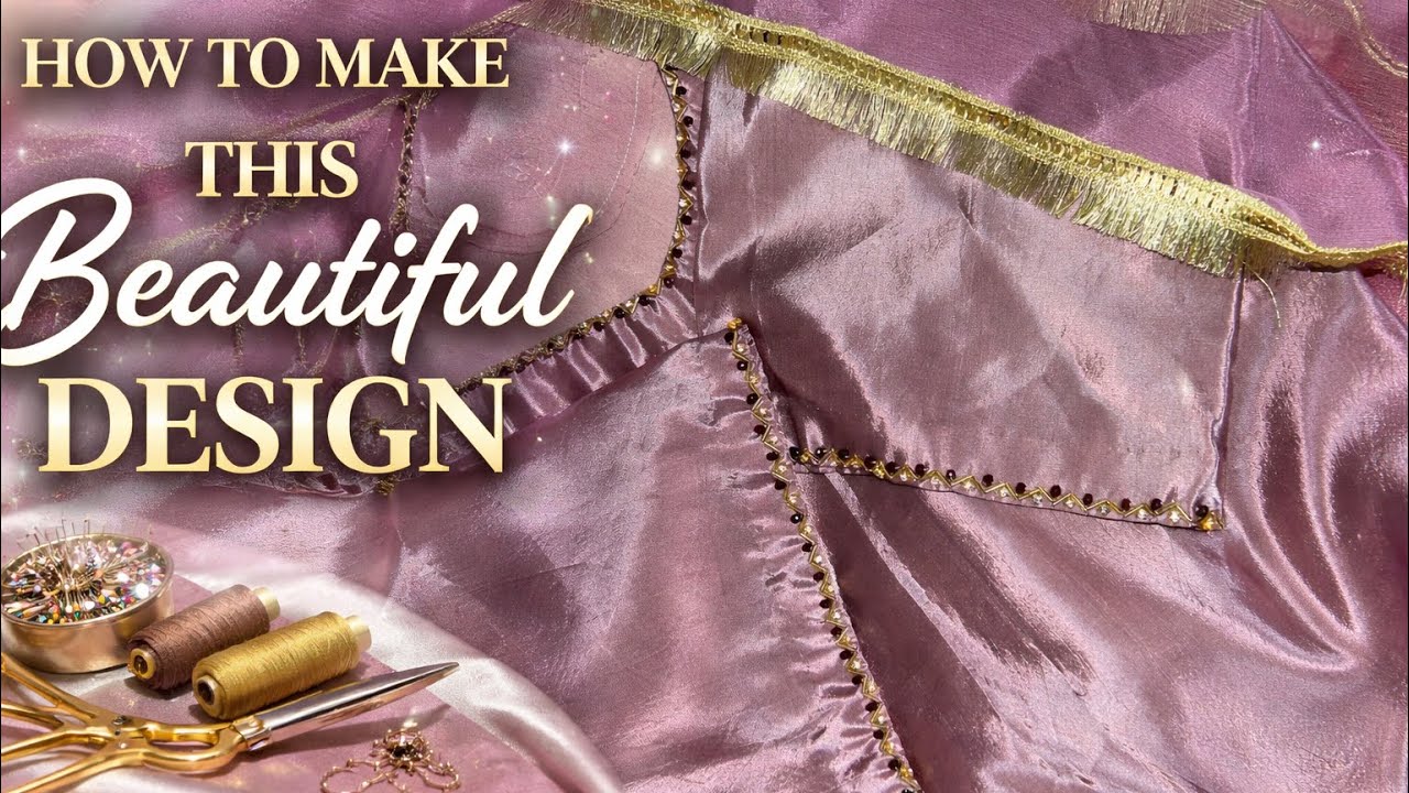 how to make this elegant design🩷 #foryou #viral #handwork #easy 