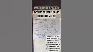 Cos 11 physics Example 6.9 A 3m long ladder weighing 20 kg leans on a frictionless wall.