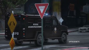 LSPD units and SWAT Responding Code 3