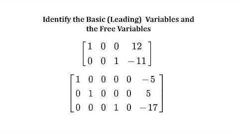 Determinar variables básicas (iniciales) y variables libres dada una matriz en RREF