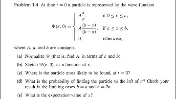Introduction to Quantum Mechanics (2E) - Griffiths, P1.4: Statistical interpreting a wave function