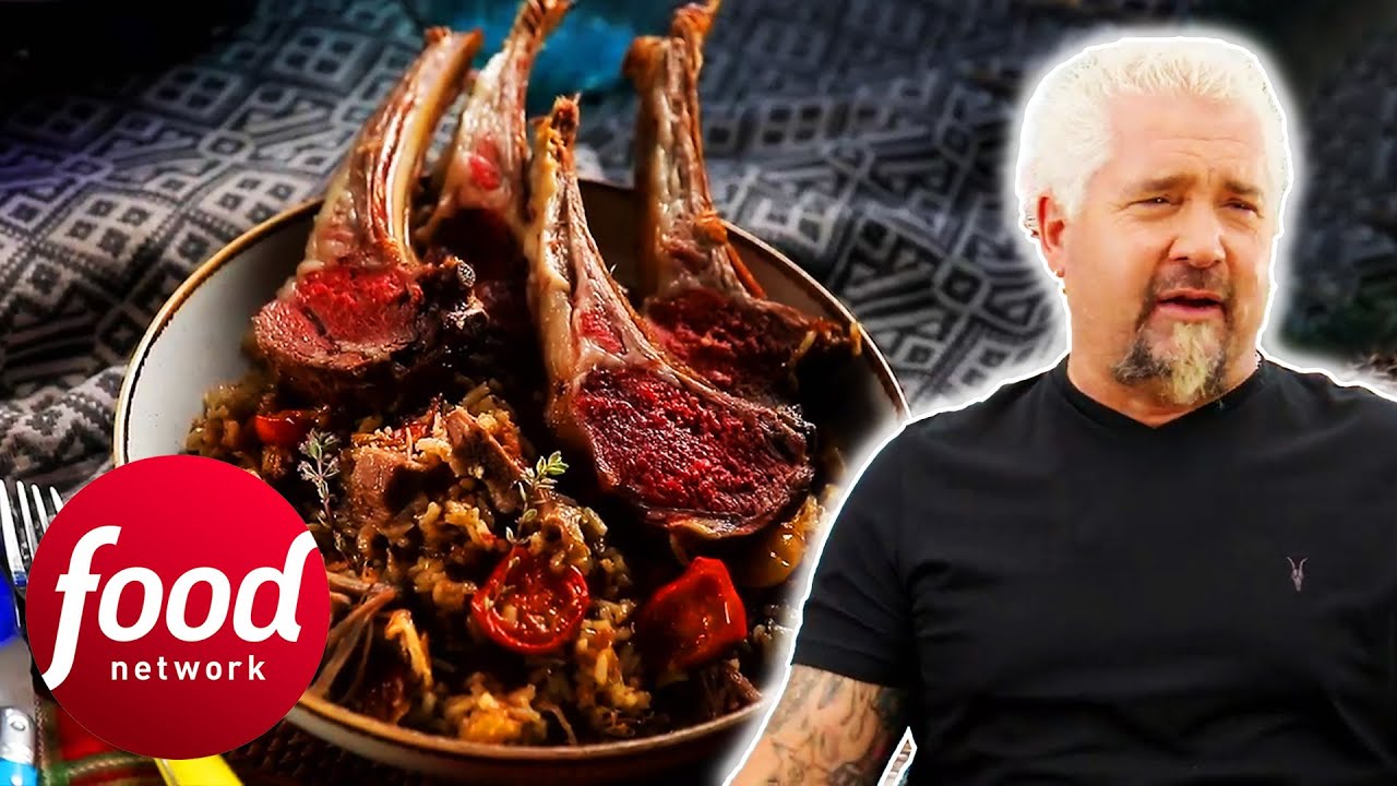 Guy Fieri's Tries A Holiday Feast With Lamb Crown Roast & Stollen | Guy's Ranch Kitchen
