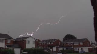 Storm rolls in followed by a lightning strike - Bromsgrove, UK