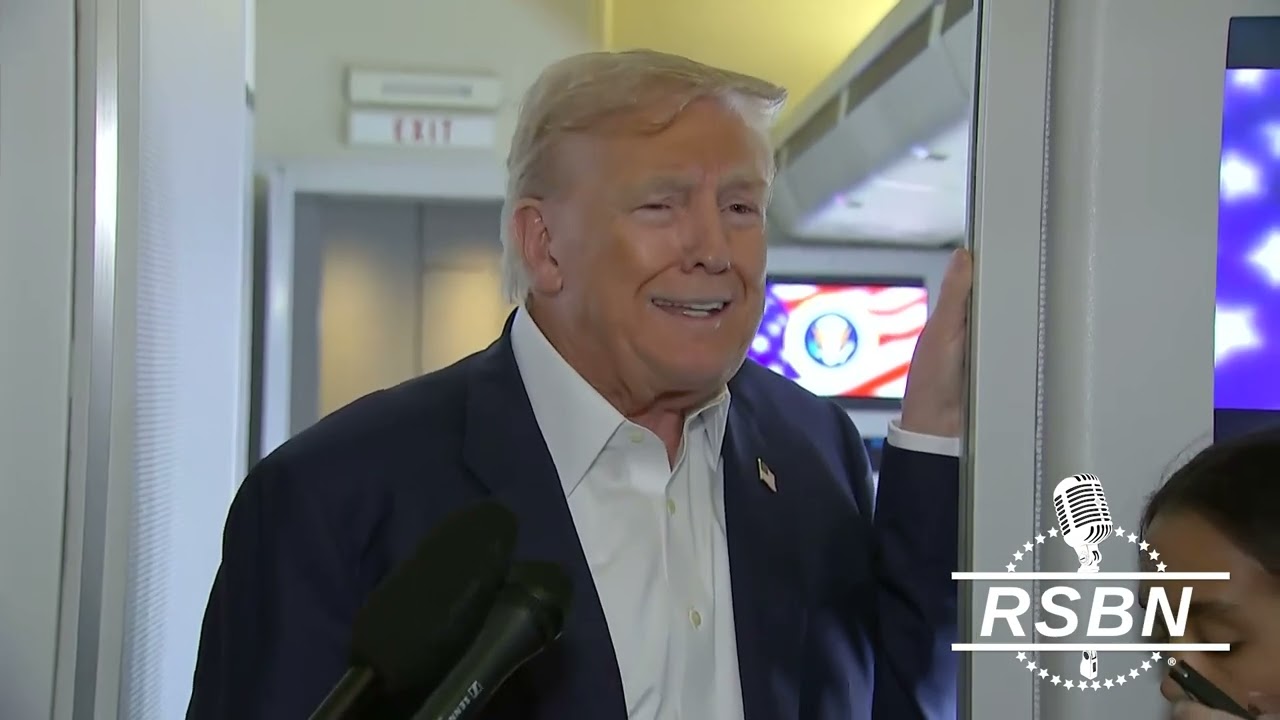 WATCH: President Trump Talks to Press on Air Force One - 7/29/25