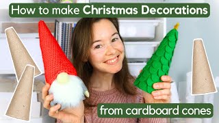 Christmas Cone Crafts | Felt Christmas Tree &amp; Christmas Gnome