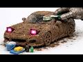 The Most Satisfying Cleaning of a Muddy 1:24 Mazda RX-7 Model Car After Extreme Damage 🥵