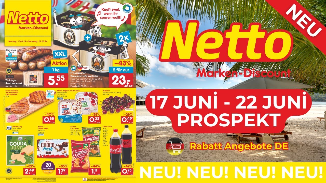 NETTO MARKEN DİSCOUNT Werbung Prospekt Rabatt Angebote DE Angebote ab 17.06.2024 YouTube