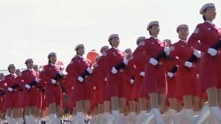 China parade with Russian song Million Roses by South Korea voice