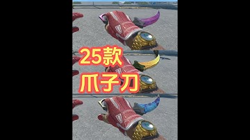CS2爪子刀大排名，大盘点！25款爪子刀挑选教学+颜值排名！ 本期视频对25款CSGO爪子刀进行颜值排名，然后教大家如何挑选不同涂装的爪子刀！包含：爪子刀渐变大理石，爪子刀传说，爪子刀渐变之色，爪子