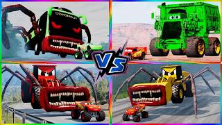 Challenge Tiles Hop EXE BRAIN MCQUEEN GIANT BOSSES MACK SPIDER VS SCHOOL BUSS ZOMBIE !🎵 №188 screenshot 4