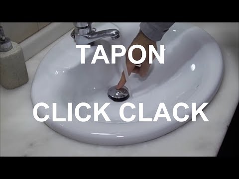 tapon click , como poner una valvula de lavabo click clack 