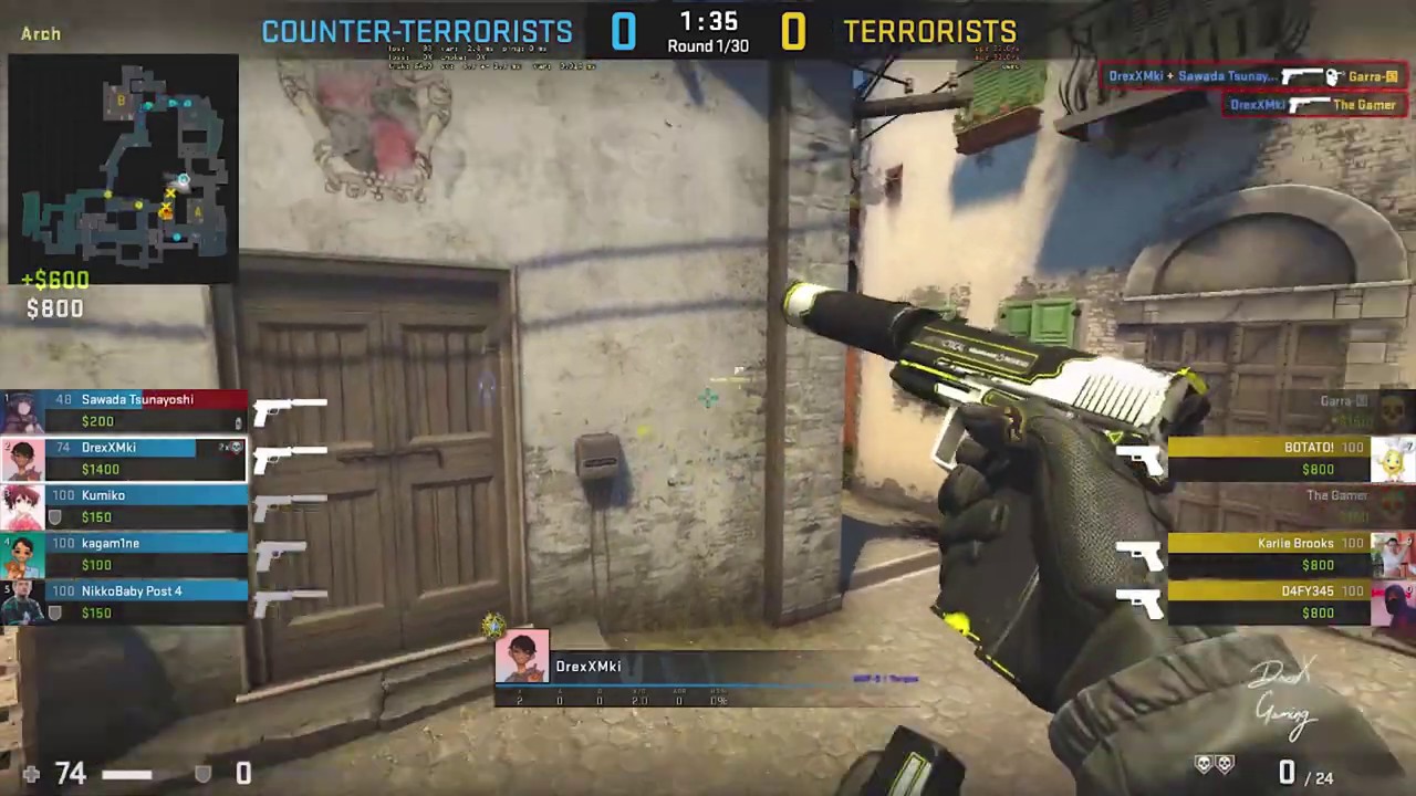 Counter strike global offensive (CSGO) frags from Mirage and Inferno ...