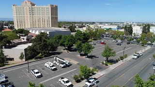 Drone footage shows site of proposed high-end hotel in downtown Modesto