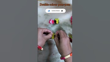 DIY super Easy double colour pom-pom 🤩#shorts#youtubeshorts#art #woolencraft#viral#trending#ytshorts