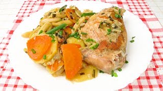 Кролик тушеный с овощами в пиве | Stewed rabbit with vegetables in beer