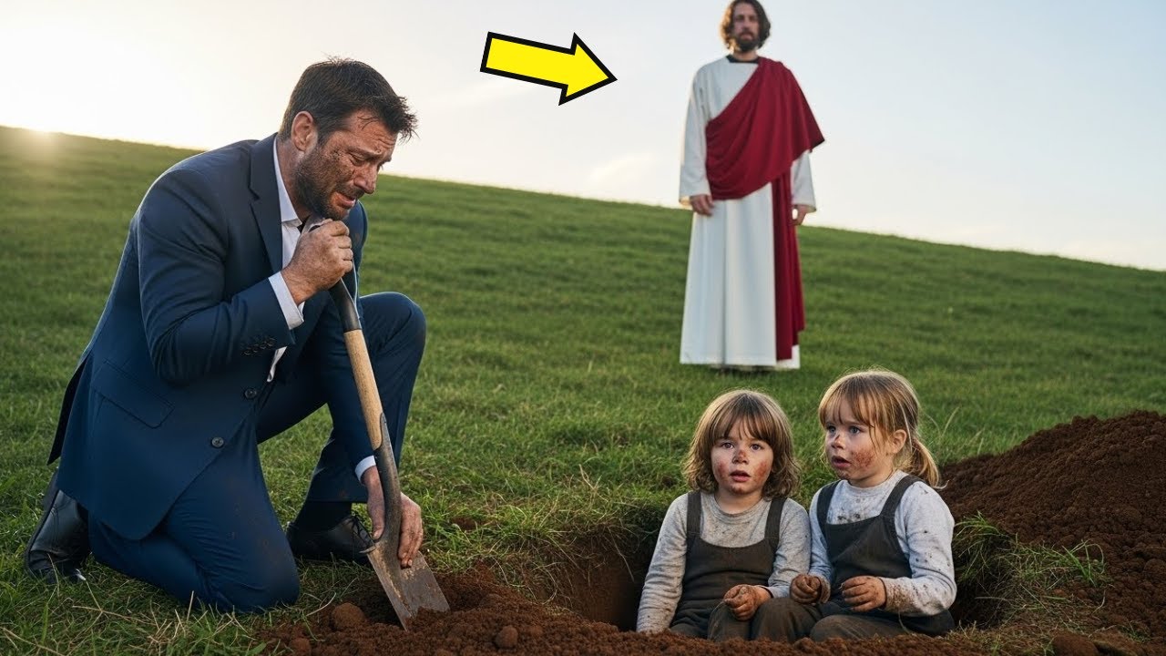 JESUS FLAGRA HOMEM RICO ENTERRANDO SUAS GÊMEAS NO CAMPO… O QUE ELE FEZ DEPOIS SURPREENDEU TODOS