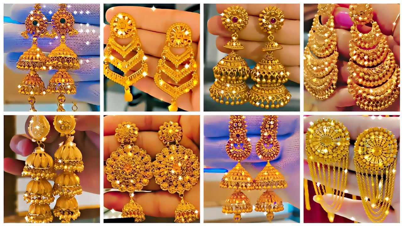 Golden Jhumka Earring at Rs 380/pair | गोल्डन इयररिंग in Mumbai | ID:  23303957833