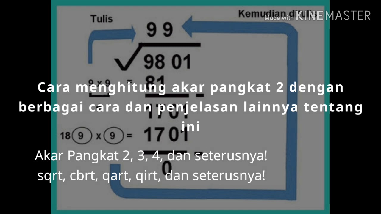 Cara menghitung akar pangkat 2 dengan berbagai cara - YouTube