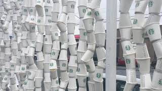 NON-RECYCLABLE CUPS and STRAWS at STARBUCKS Headquarters - SEATTLE, Washington