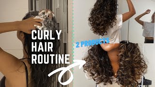 EASY CURLY HAIR ROUTINE FOR TRANSITIONING HAIR | 2C-3A CURLS