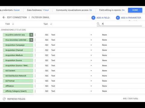 Google Data Studio secondary dimension selector as in Google Analytics: Calculated fields