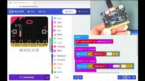Coding the micro:bit to measure temperature