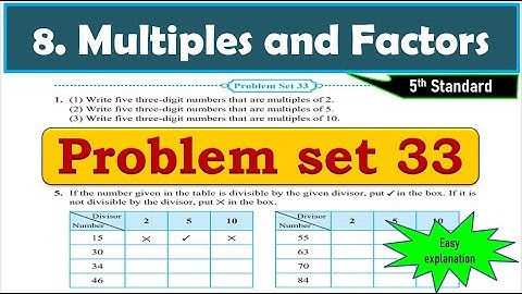 Problem set 33 | Multiples and Factors | Chapter 8 | 5th standard | Maths