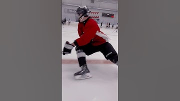 Punch turn skating element. Hockey power skating training session.