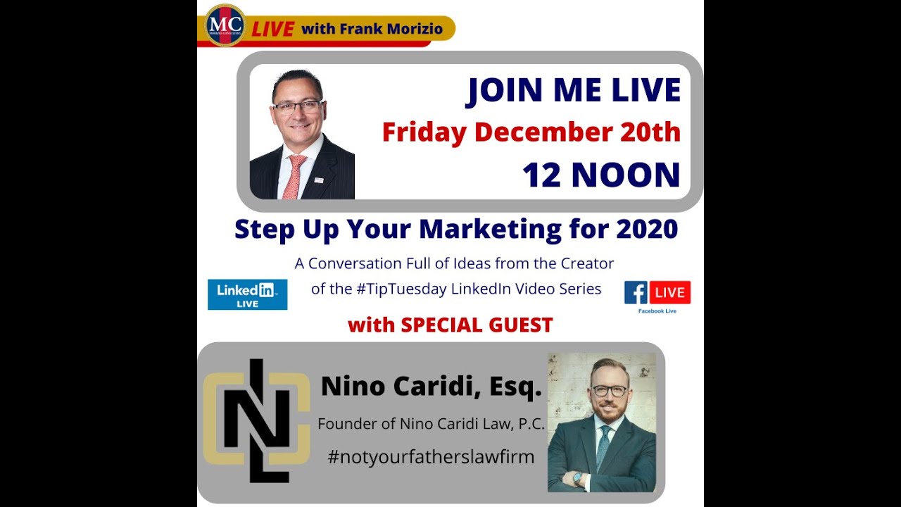 LIVE with Frank Morizio and Special Guest Nino Caridi, Esq. YouTube