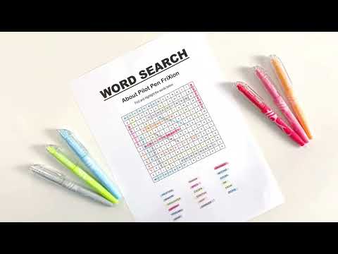 Word Search activity about Pilot with FriXion Light Natural Highlighters!
