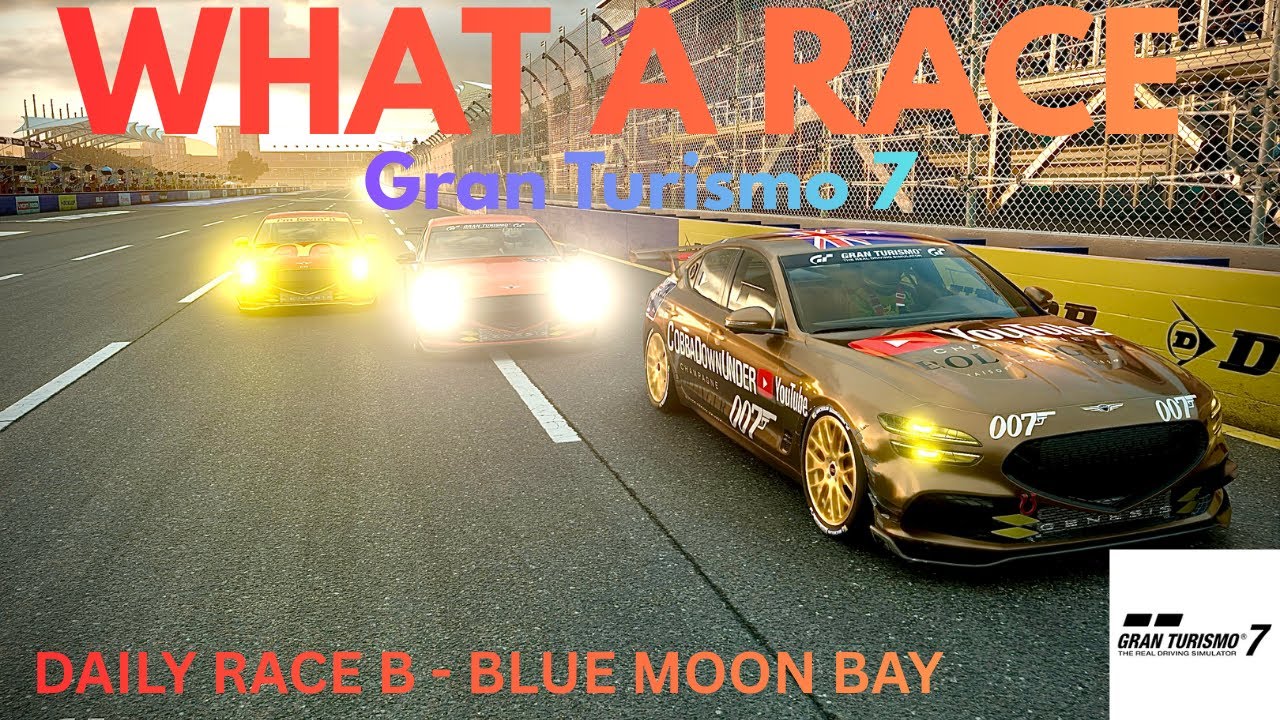 What a race at Gran Turismo's new track at Blue Moon Bay. Gran Turismo 7 Daily Race B, GT4 cars.